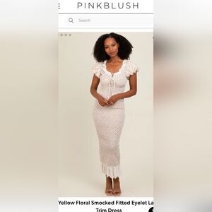 One LOVED Babe, Floral Puff Sleeve Maxi Dress in Cream and Peach